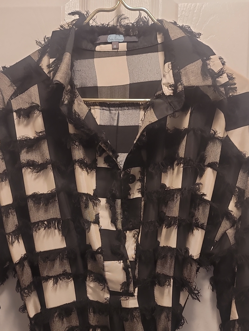 Eva Franco Black And White Long Sleeved Belted Shirt Dress - Picture 2 of 10
